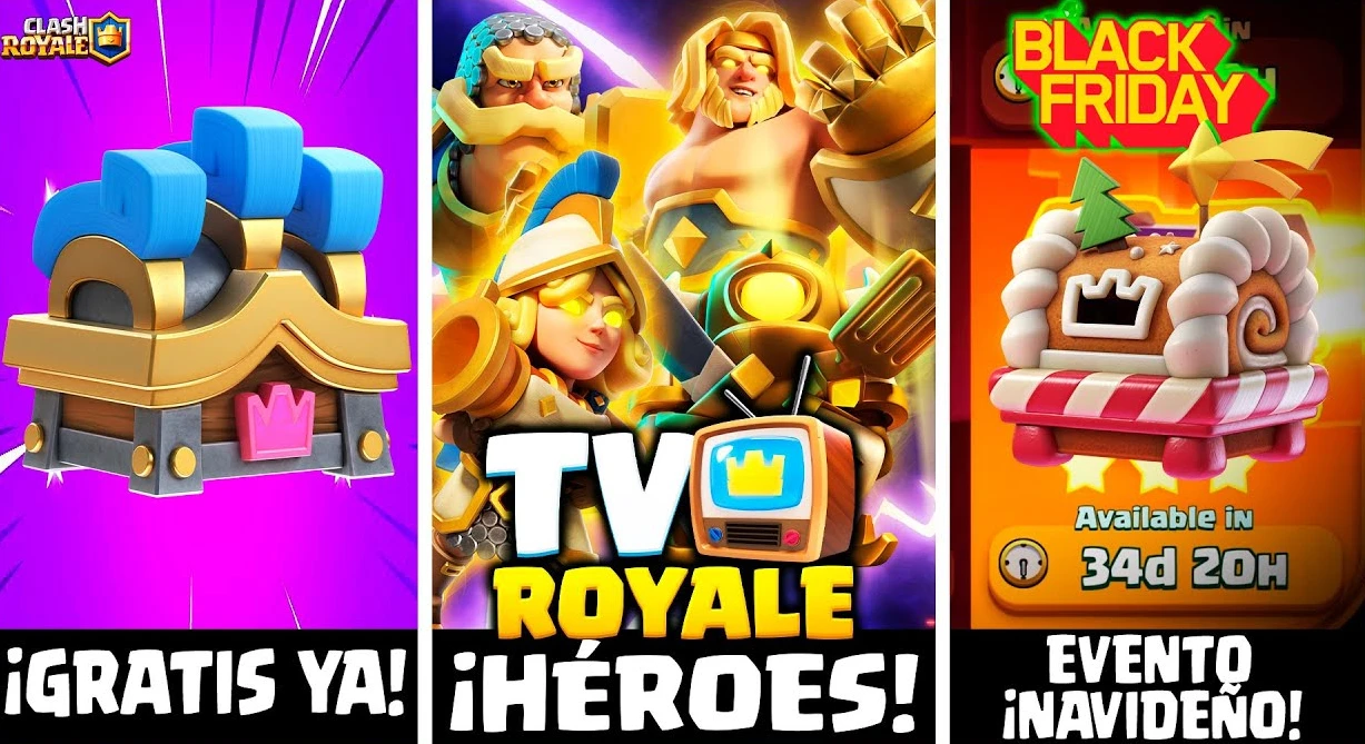 Cofres gratis y nuevos heroes en Clash Royale