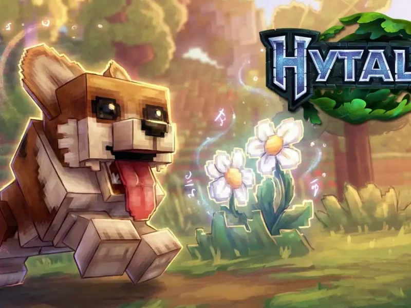 Perrito de Hytale en un bonito paisaje